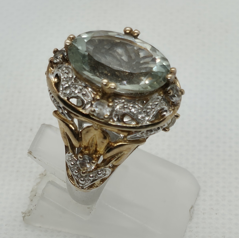 Like New Spectacular Rare Estate Victoria Wieck Genuine Prasiolite Ring - Picture 4 of 15